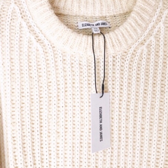 Elizabeth and James Cream Fisherman’s Rib Sweater SIze XXL - Picture 12 of 13
